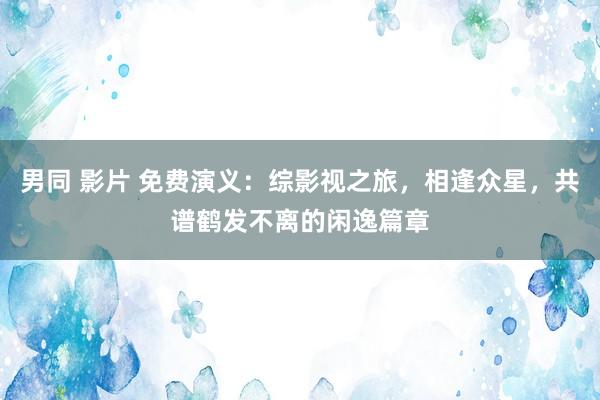 男同 影片 免费演义：综影视之旅，相逢众星，共谱鹤发不离的闲逸篇章