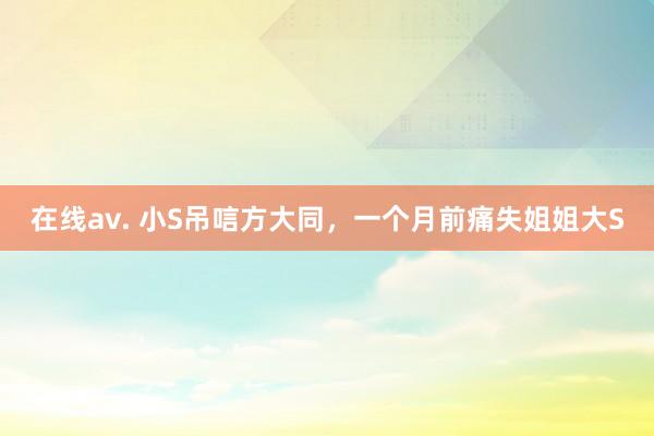 在线av. 小S吊唁方大同，一个月前痛失姐姐大S